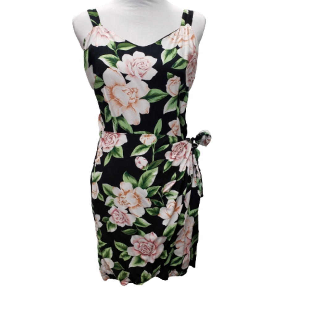 Vintage Leilani Hawaiian Print Mini Sarong Sundress Size XL